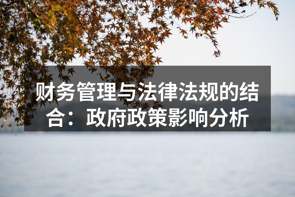 财务管理与法律法规的结合：政府政策影响分